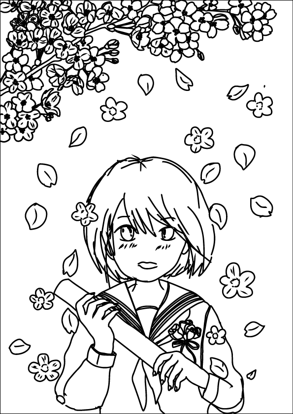 入学・卒業 中学生｜高齢者用塗り絵無料プリント | ぬり絵の力